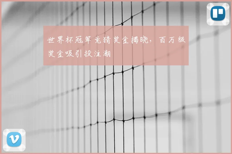 世界杯冠军竞猜奖金揭晓,百万级奖金吸引投注潮